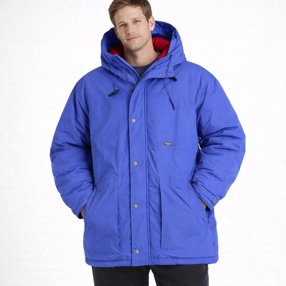 Vtg Eddie Bauer Mens Blue Ski Puffer Jacket Premium Goose Down Gore-Tex Size L